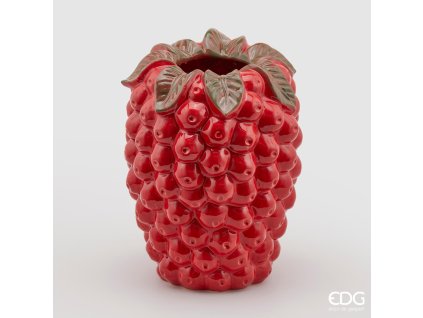 Keramická váza ve tvaru maliny, červená, 34 cm