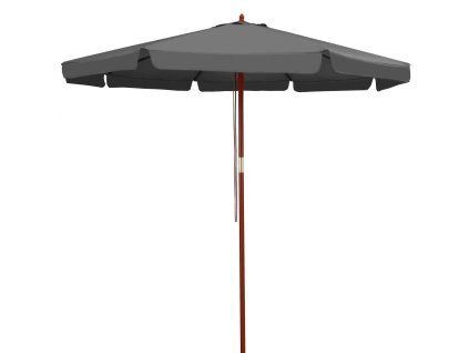 Dřevěný slunečník antracitový Ø330cm UV ochrana 50+ 1