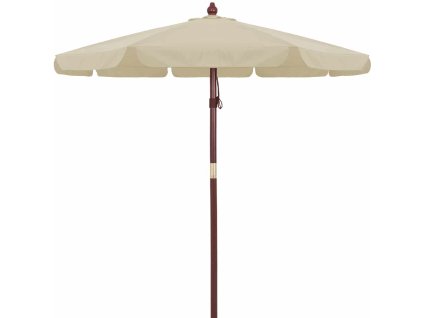 Dřevěný slunečník béžový Ø330cm UV ochrana 50+ 1