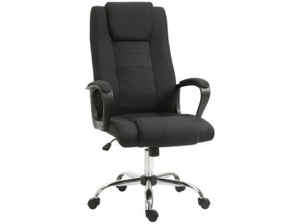 Kancelářská židle s funkcí houpání, ergonomická s opěrkou hlavy, černá 62 x 62 x 110-119 cm