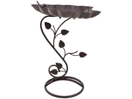 Ptačí koupel / pítko ve tvaru lotosového listu, bronz, výška 54 cm