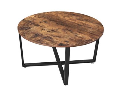 Kulatý konfereční stolek, rustikální hnědá, 88 x 47 cm