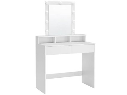 Toaletní kosmetický stolek s LED osvětlením, bílý