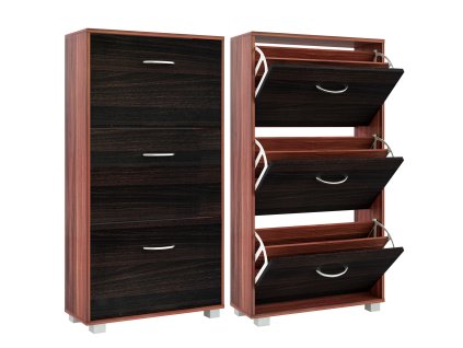 Casaria výklopný botník wenge-černý 115 x 61 x 24 cm