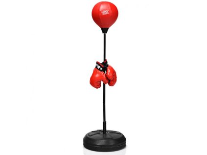 Dětská boxovací hruška s rukavicemi, červeno-černá, výška 120 - 155 cm