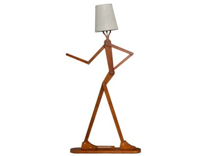 Stojací lampa dřevěný panák, 160 cm