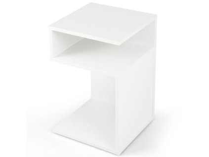Designový noční odkládací stolek, bílý, 33 x 33 x 50 cm