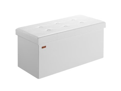 Taburet s úložným prostorem 76 x 38 x 38 cm, bílý