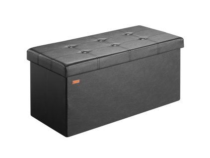 Taburet s úložným prostorem 76 x 38 x 38 cm, černý