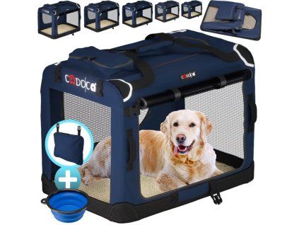 Skládací cestovní box pro psy L, modrý