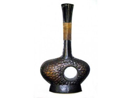Kovová váza s rustikálním dekorem 57 cm