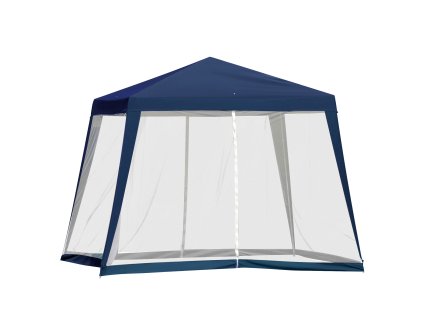 Zahradní altán s moskytiérou modrý 3 x 3 m