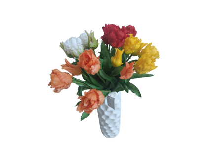Umělá kytice Tulipány 5 ks, střapaté, více barev