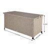 Casaria zahradní úložný box, polyratan, kolečka, 122 x 56 x 61 cm, krémový