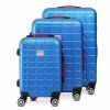 Sada skořepinových kufrů 3-dílná modrá 40 l, 80 l, 105 l