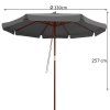 Dřevěný slunečník antracitový Ø330cm UV ochrana 50+ 3