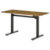 Elektricky motorem výškově nastavitelný kancelářský stůl hnědo-černý 140 x 66 x 72-122 cm