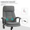 Masážní kancelářská výškově nastavitelná otočná židle, ergonomická, šedá 63 x 70 x 112-121 cm
