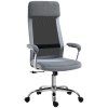 Kancelářská židle ergonomická s opěrkou hlavy, světle šedá+černá 65 x 67 x 119-129 cm