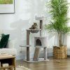Odpočívadlo a škrabadlo pro kočky s jeskyní a vyhlídkami, světle šedé, výška 113 cm