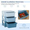 Dětská zásuvková skříňka (organizér) s úložnými boxy na hračky, modrá 37 x 37 x 56,5 cm