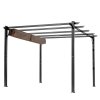 Pergola / altán s nastavitelnou plátěnou střechou (baldachýn) šedo-hnědá 3 x 4 m