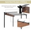 Pergola / altán s nastavitelnou plátěnou střechou (baldachýn), hliníkové sloupy, šedo-hnědá, 3 x 4 m