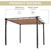 Pergola / altán s nastavitelnou plátěnou střechou (baldachýn), hliníkové sloupy, šedo-hnědá, 3 x 4 m