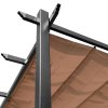 Pergola / altán s nastavitelnou plátěnou střechou (baldachýn) šedo-hnědá 3 x 4 m