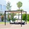 Pergola / altán s nastavitelnou plátěnou střechou (baldachýn) šedo-hnědá 3 x 4 m