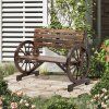 Designová zahradní lavice pro 2 osoby, dřevo masiv, tmavě hnědá, 105,5 x 56 x 79 cm