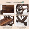 Zahradní designová lavice pro 2 osoby, dřevo masiv, tmavě hnědá, 105,5 x 56 x 79 cm