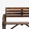 Designová zahradní lavice pro 2 osoby, dřevo masiv, tmavě hnědá, 105,5 x 56 x 79 cm
