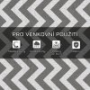 Venkovní voděodolný koberec, oboustranný design, vysoce kvalitní syntetické vlákno, světle šedo-bílý, 121 x 182 cm