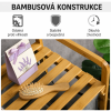 Koš na prádlo dvojitý, bambus a polyester, 63,5 x 33 x 73 cm