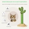 Škrabadlo pro kočky, vzhled kaktus, zelená + přírodní, 60 cm