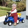Dětské odrážedlo traktor s přívěsem, modré