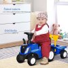 Dětské odrážedlo traktor s přívěsem, modré