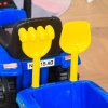 Dětské odrážedlo traktor s přívěsem, modré