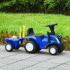 Dětské odrážedlo traktor s přívěsem, modré