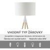 Stojací lampa trojnožka, zlatá-bílá, 144 cm
