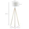 Stojací lampa trojnožka, zlatá-bílá, 144 cm
