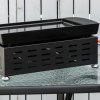 Přenosný plynový gril se 2 hořáky a nepřilnavou deskou, stříbrný