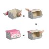 Sada 3 dětských boxů na hračky, magnetické víko, zvířecí motiv