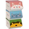 Sada 3 dětských boxů na hračky, magnetické víko, zvířecí motiv