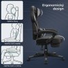 Herní židle s podnožkou, ergonomická, nosnost 150 kg, černo-šedá
