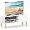 TV stolek na nožičkách, bílý, 120 x 40 x 49 cm