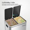 Dvojitý odpadkový koš na tříděný odpad 2x15 l, stříbrný