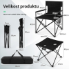 Kempingové židle se stolem skládací sada 3 ks, černá