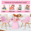 Set dětského stolku s polstrovanými židlemi, plast/dřevo
